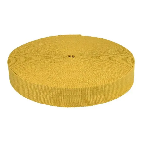 Tassenband / keperband 38 mm geel