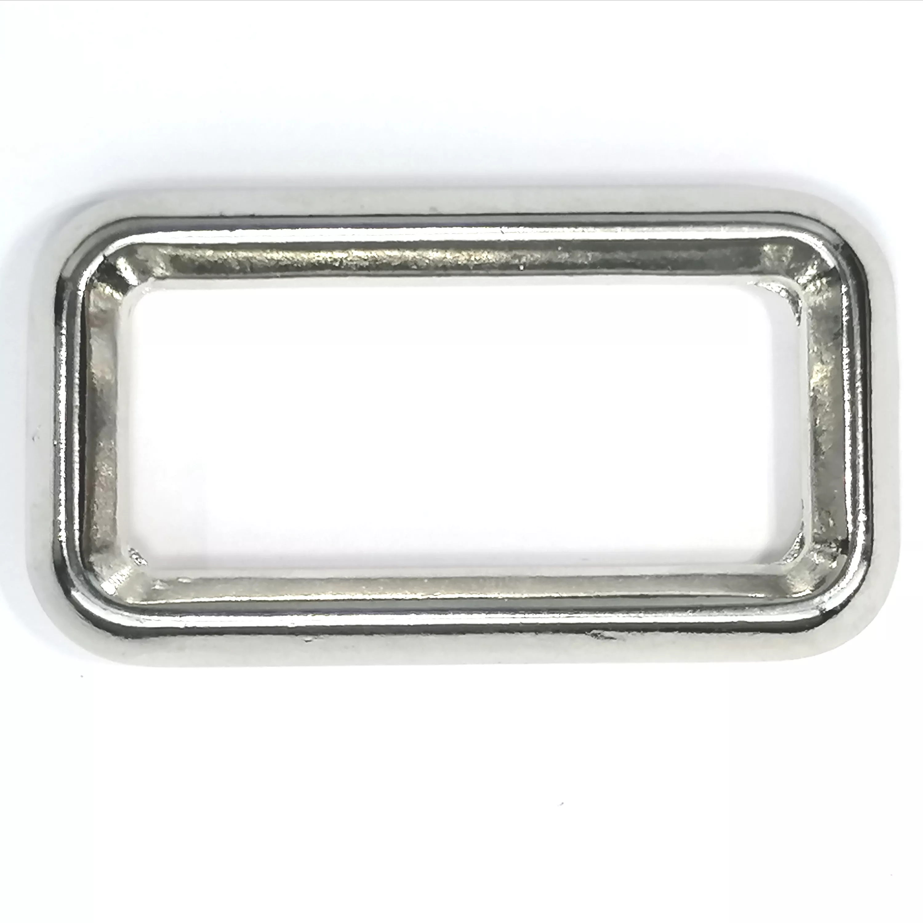 Rechthoekige ring - zilverkleurig - 4 x 1,5 cm - zwaar