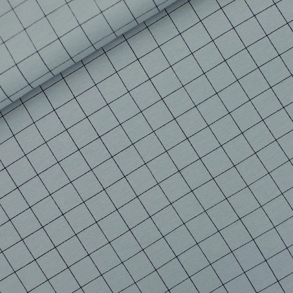 Grijze geruite french terry 'Monument Gray Thin Grid' van See You At Six