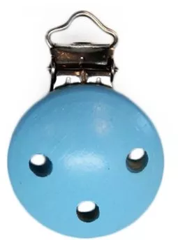 Fopspeen clip hout - turquoise blauw - 30 mm