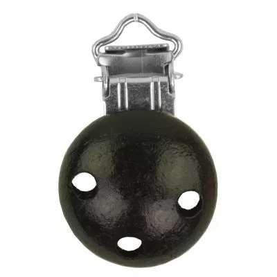 Fopspeen clip hout - zwart - 30 mm
