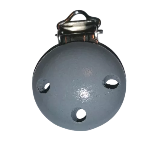 Fopspeen clip hout - grijs - 30 mm