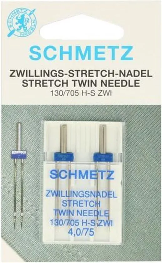 Stretch tweelingnaald - 4,0/75  - 2 stuks - Schmetz