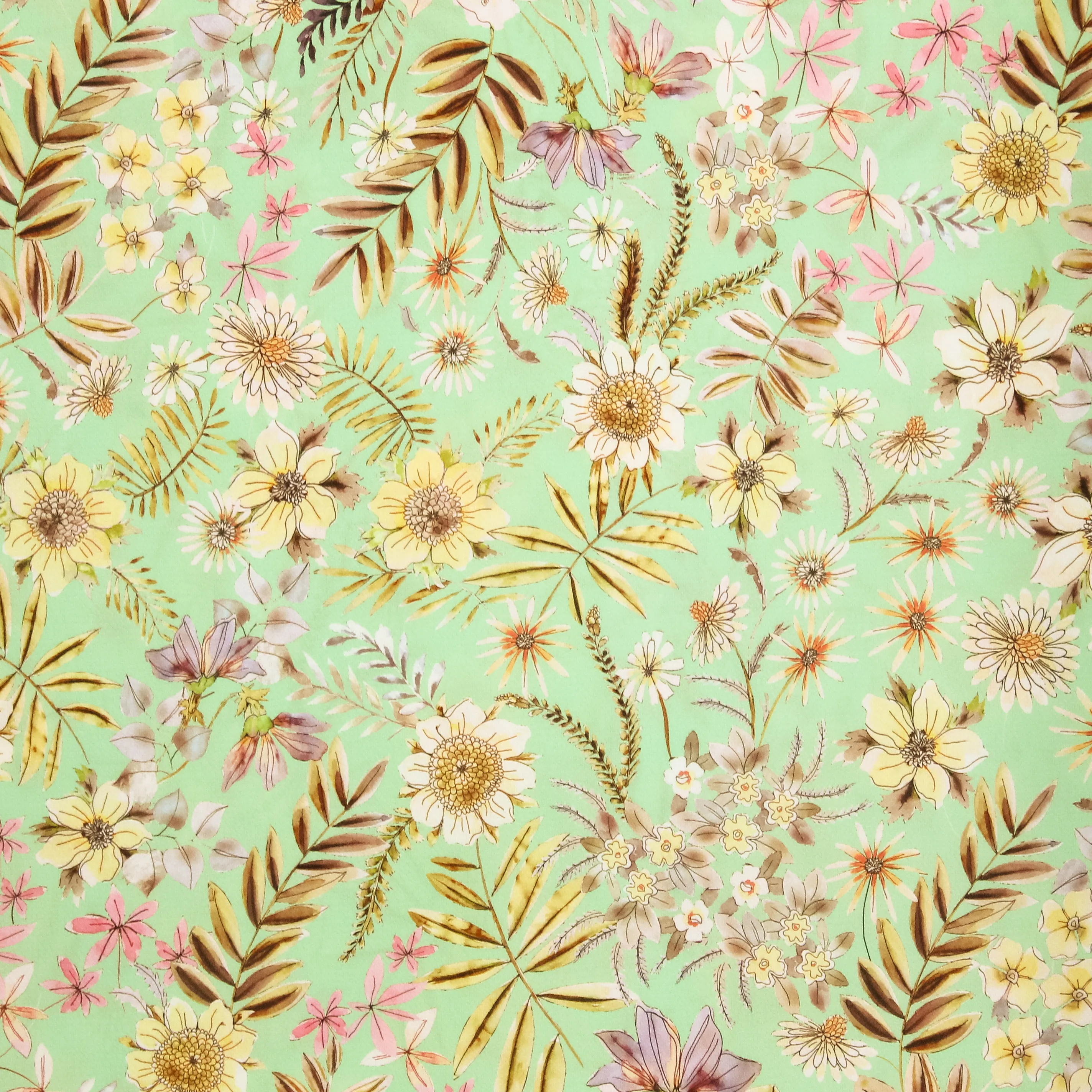 Groene crêpe met Bloemen