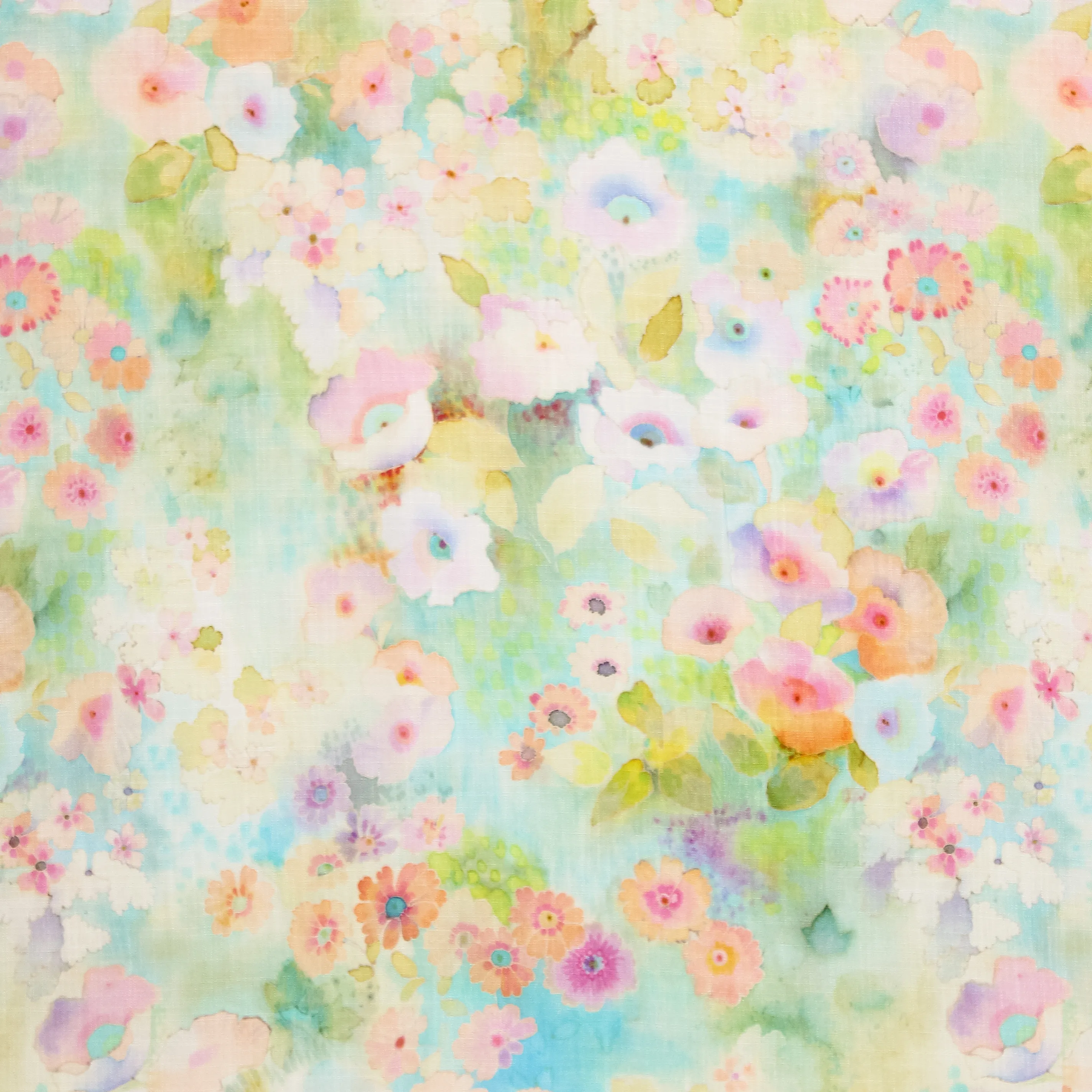 Viscose met veelkleurig bloemen aquarel