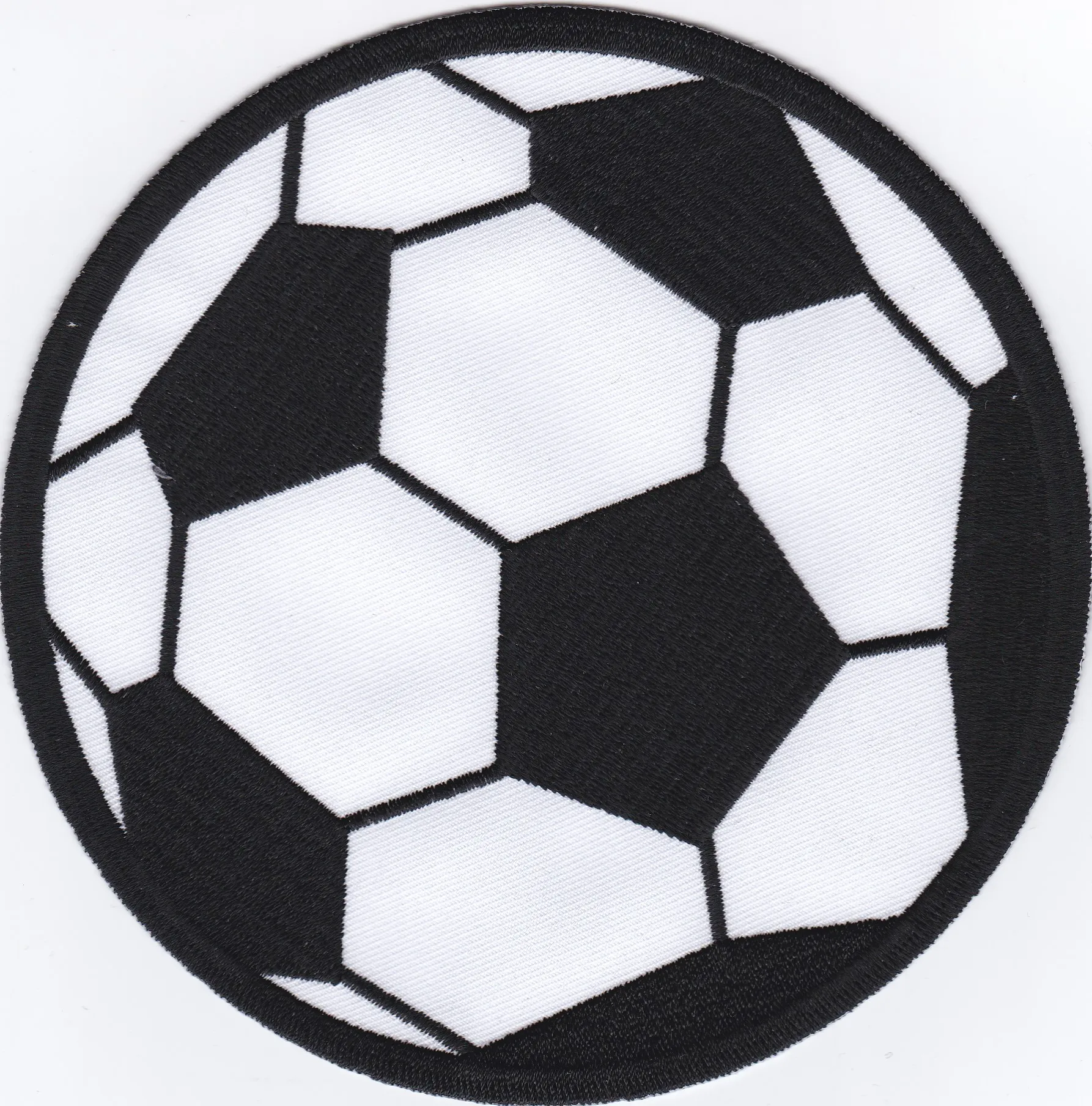 Opstrijkbare stof applicatie - voetbal - 15 cm