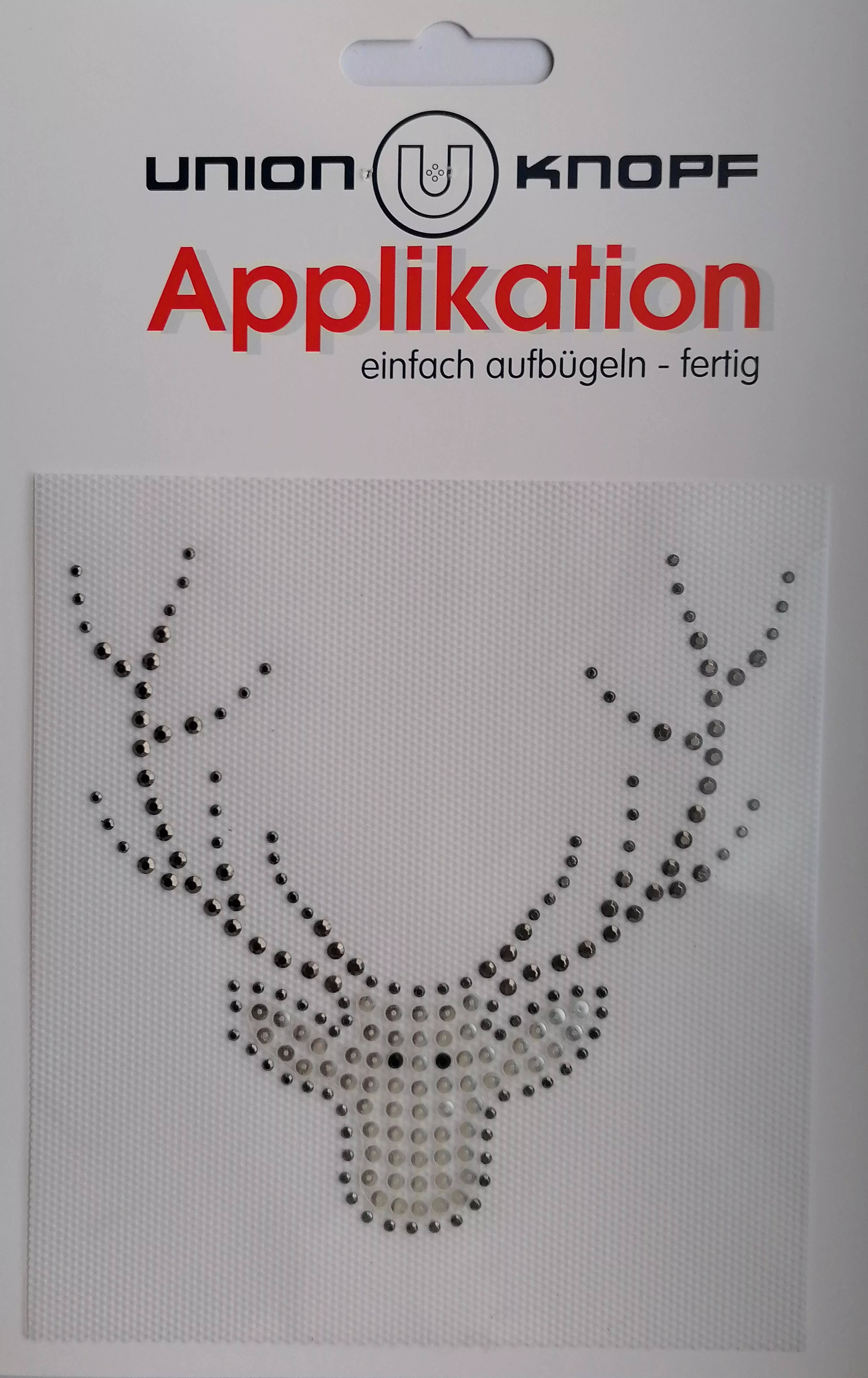 Opstrijkbare strass applicatie - rendier - 12 x 11 cm