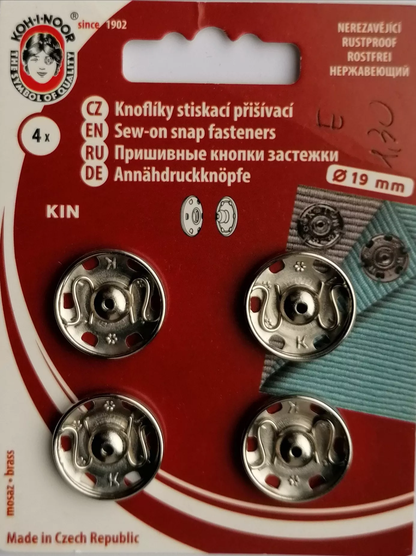 Drukknopen aannaaibaar nikkel - 4 stuks - 19 mm Ø