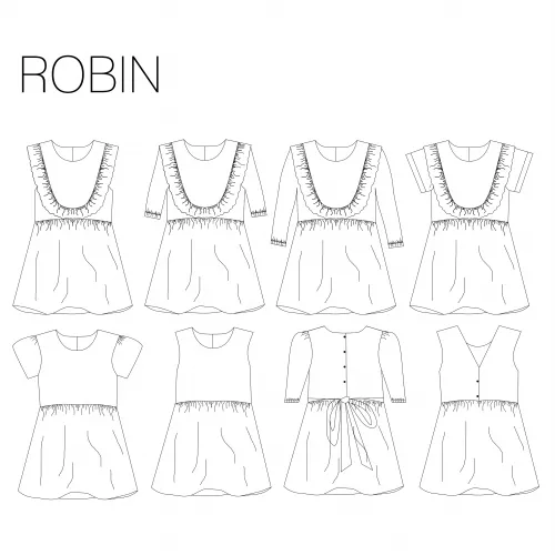 Patroon jurk (kinderen maat 92 - 152) - 'Robin' van Iris May