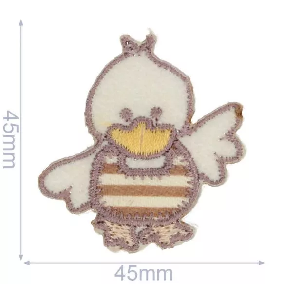Opstrijkbare applicatie - beige kuiken - 4,5 x 4,5 cm