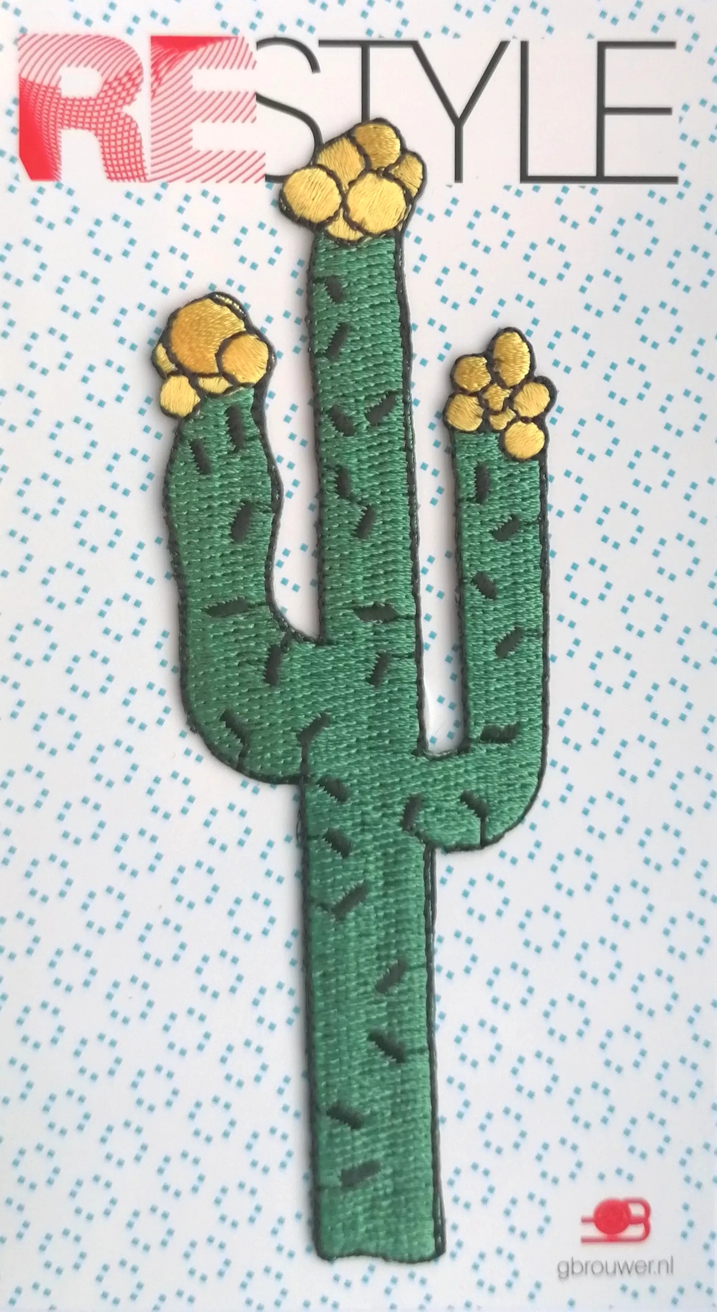 Applicatie - cactus - 12,5 x 4,5 cm