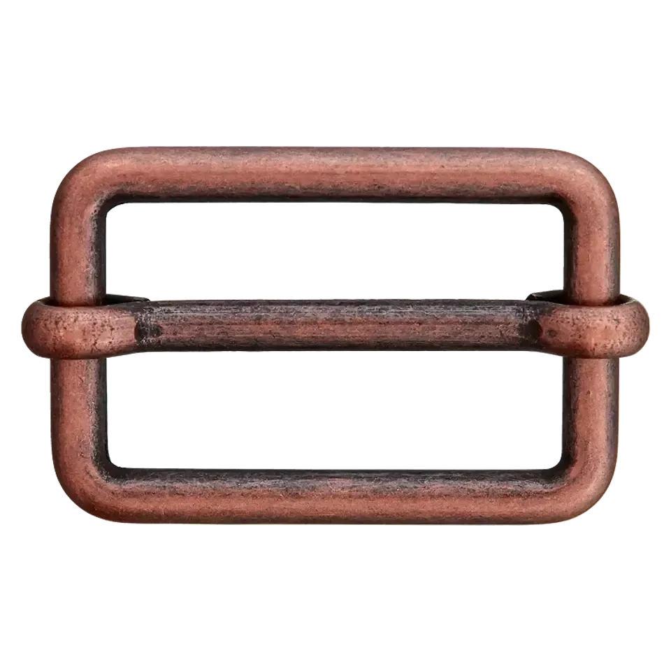 Schuifgesp - oud koper - 25 mm x 15 mm