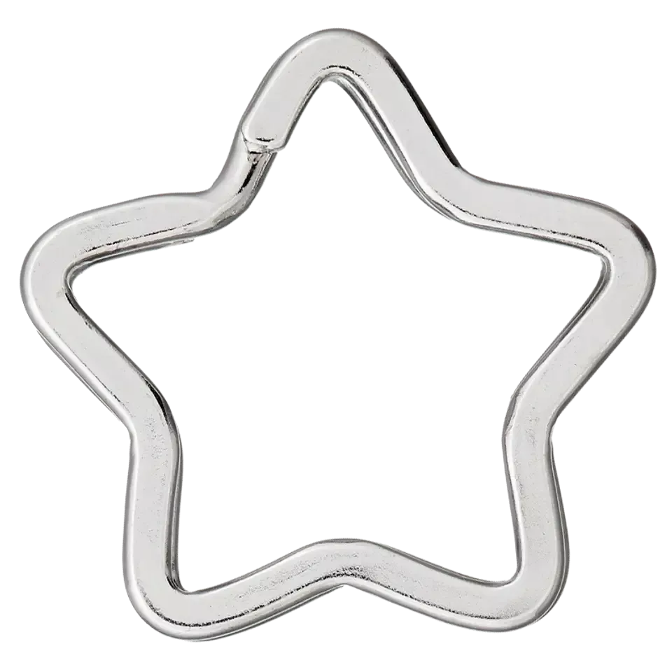 Ster, dubbele ring met opening - zilverkleur - 35 mm