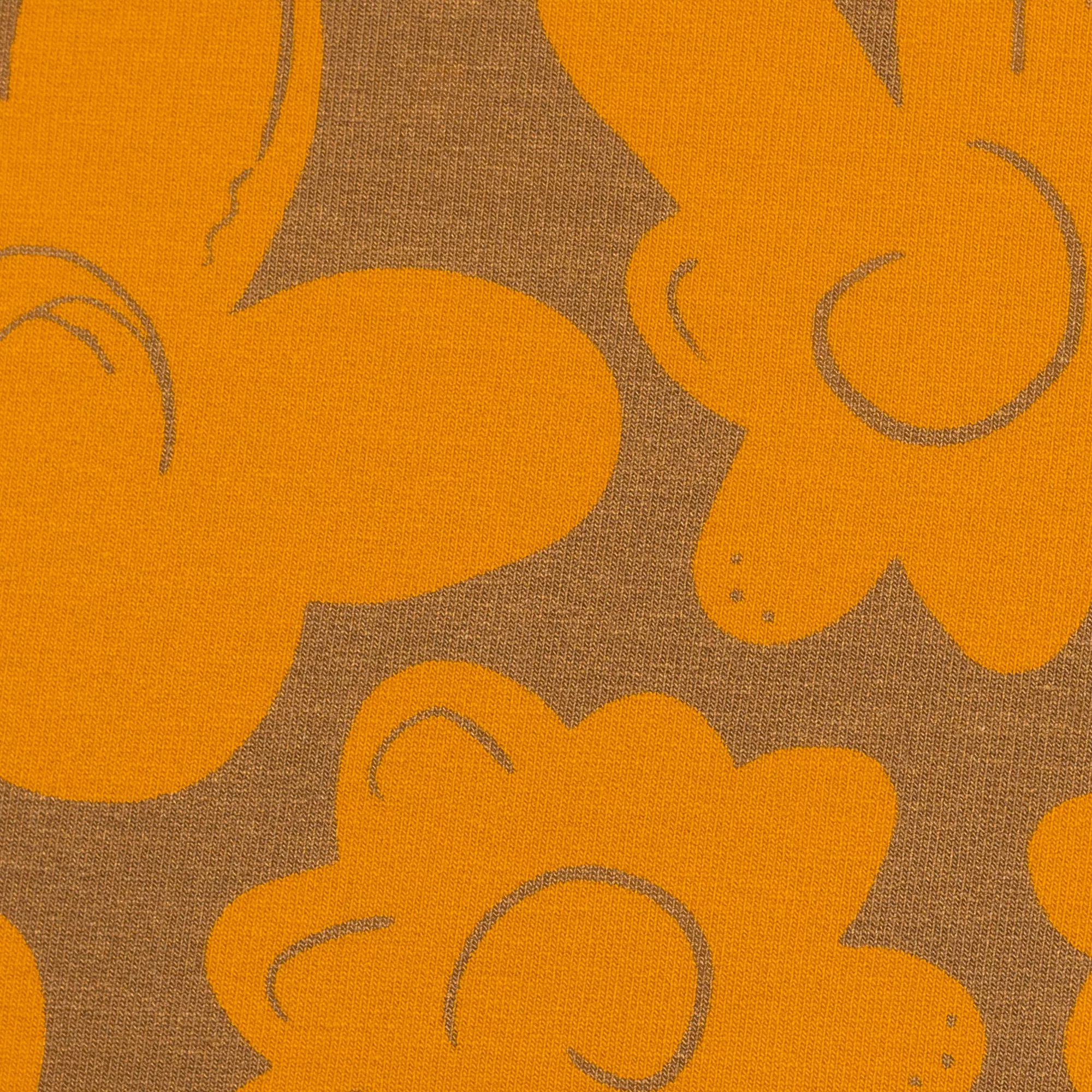 Mosterd french terry met bloemen 'Balance by Cherry Picking'