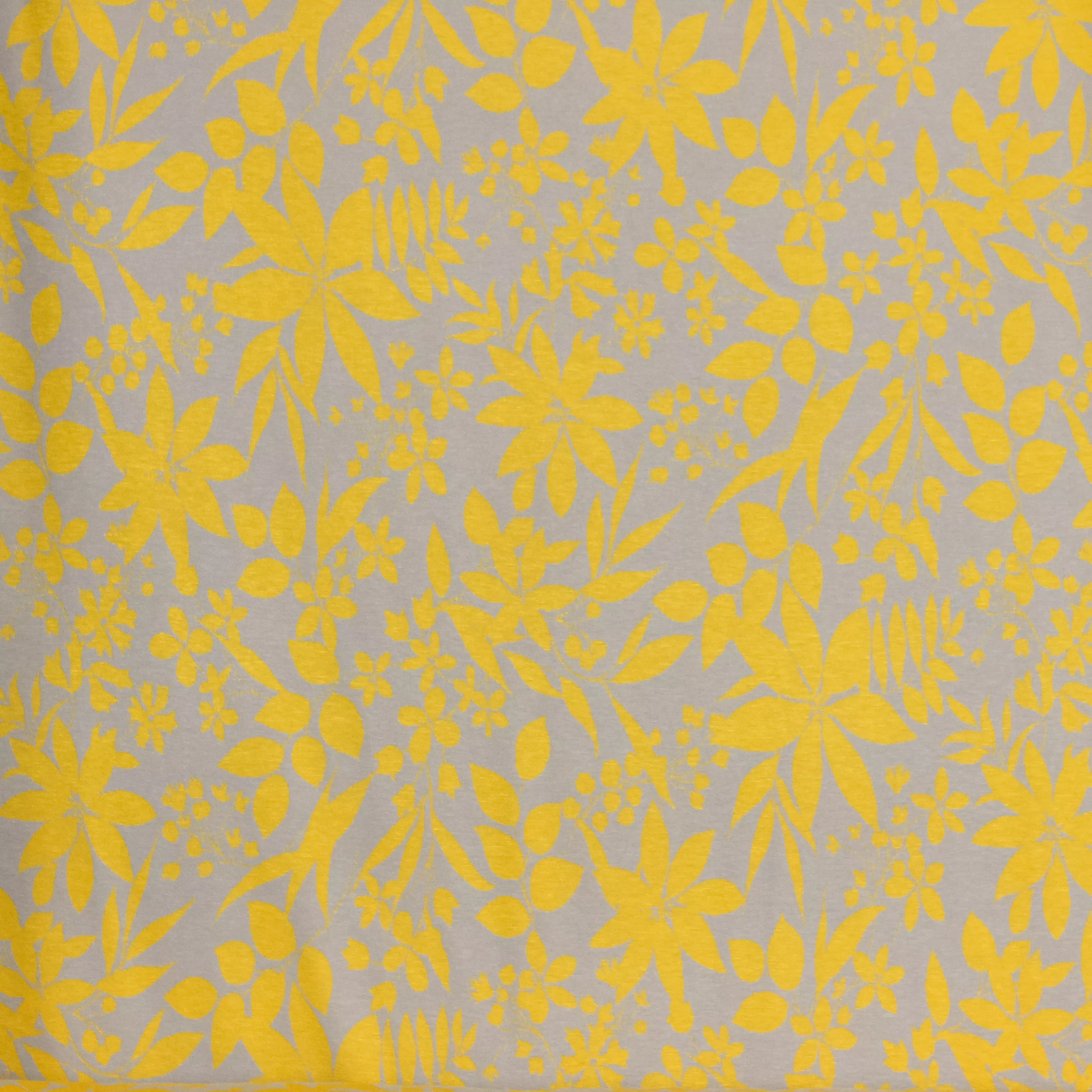 Grijze jacquard met oker bloemenpatroon