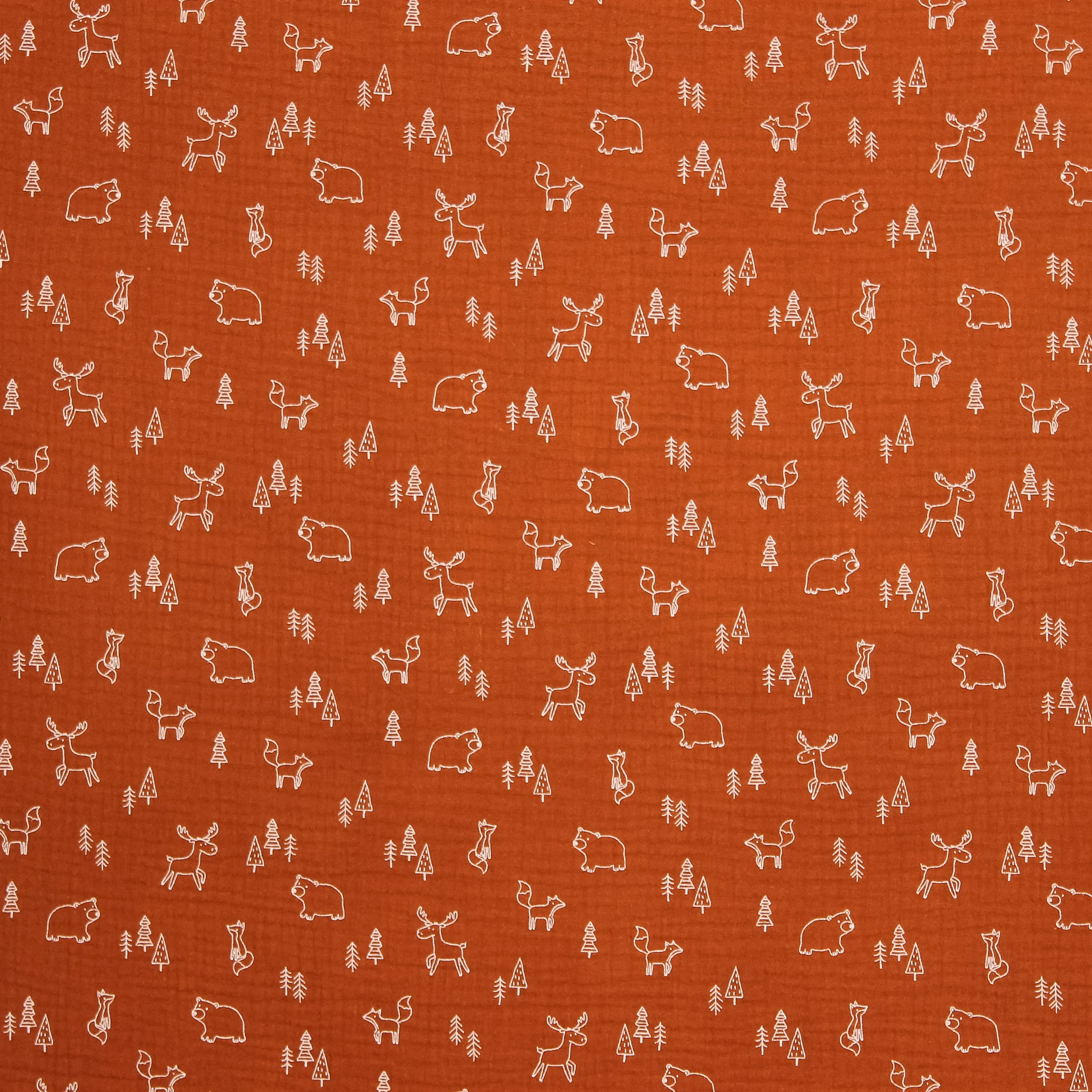 Roeste double gauze met dieren van Poppy