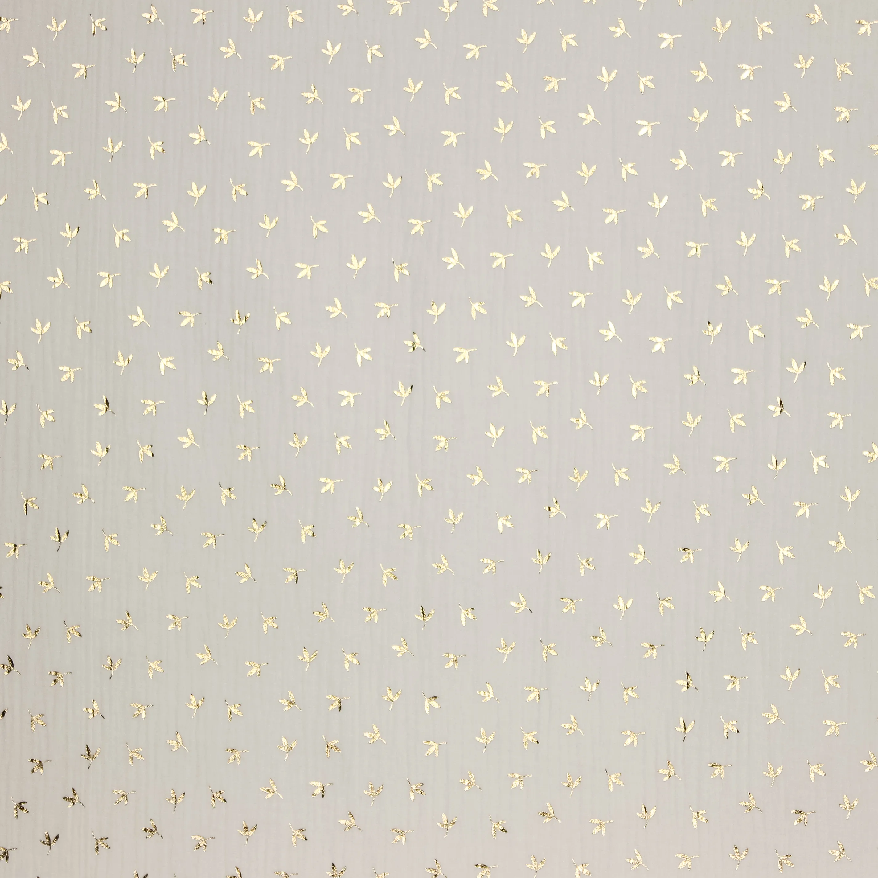 Witte blauwe double gauze met gouden bladeren van Poppy
