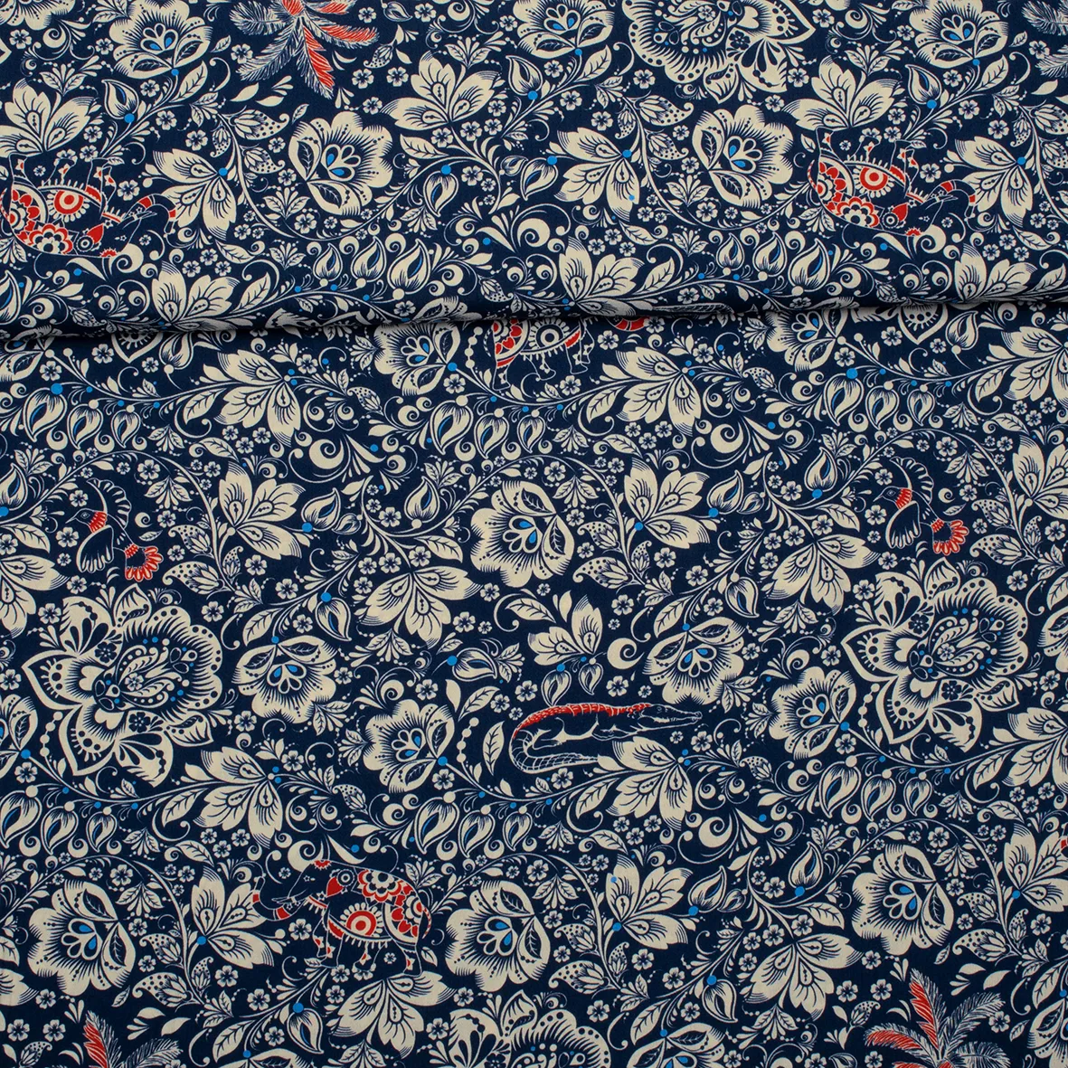 Blauwe viscose met bloemenpatroon - Burda Collectie Lente-Zomer 2022