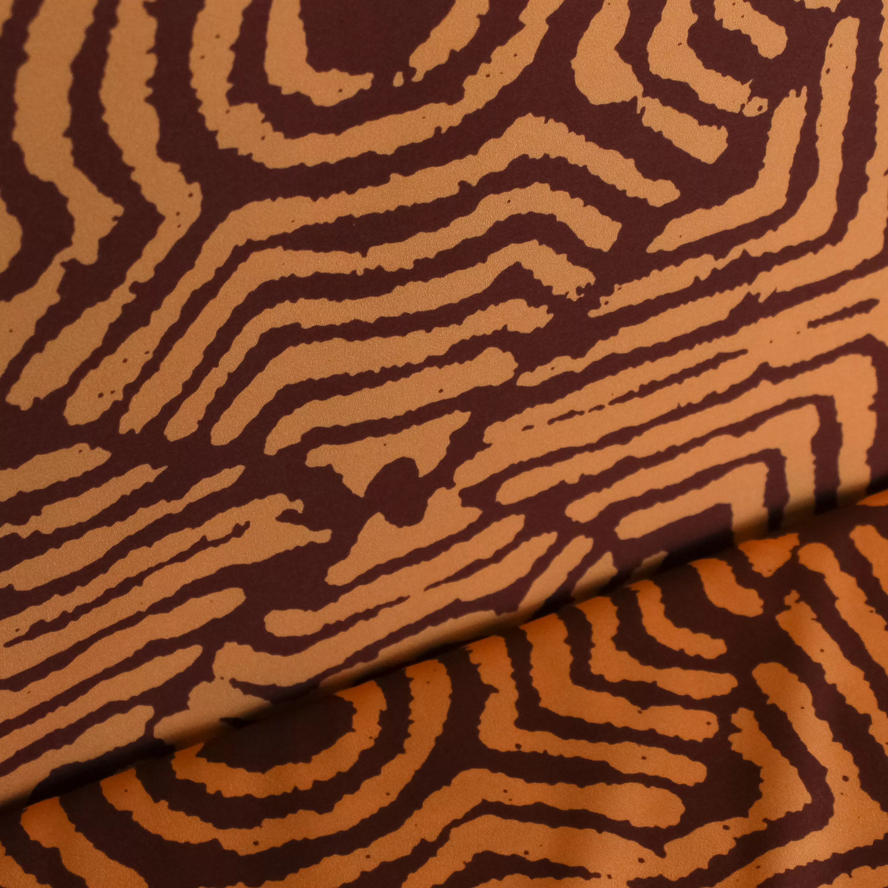 Oranje Polyester met 'Ethnic Maze'- Knipmode Collectie Lente-Zomer 2022