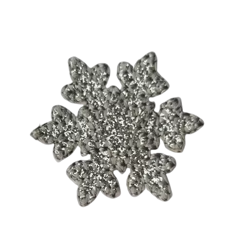 Applicatie - sneeuwvlok zilver glitter - 3,5 cm