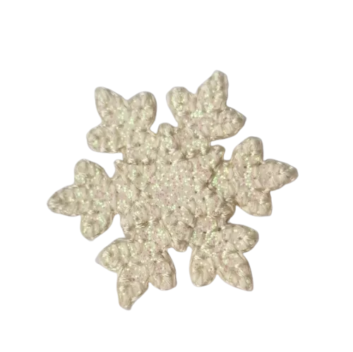 Applicatie - sneeuwvlok witte glitter - 3,5 cm