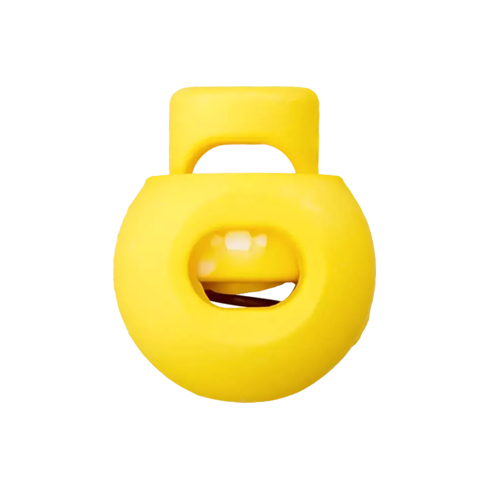 Koordstopper plastic rond 20 mm - geel
