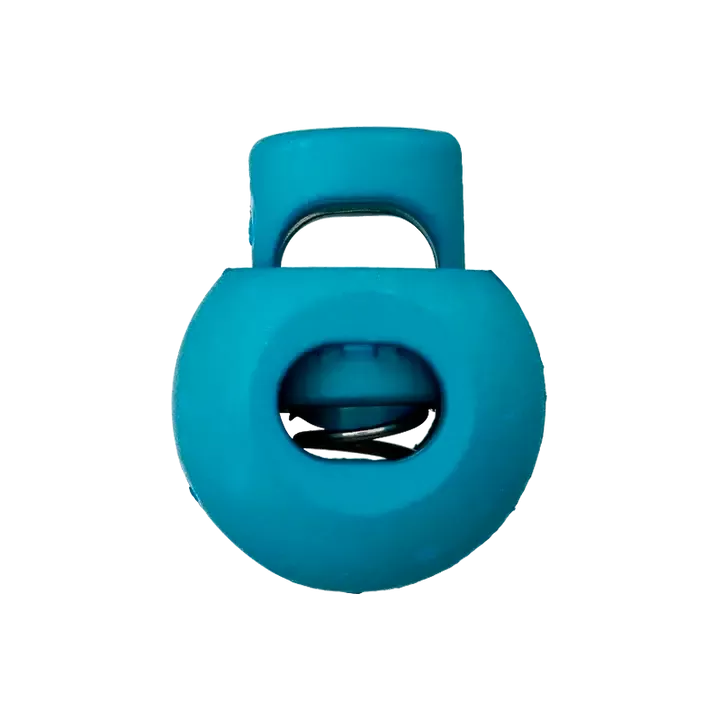Koordstopper plastic rond 20 mm - turquoise blauw