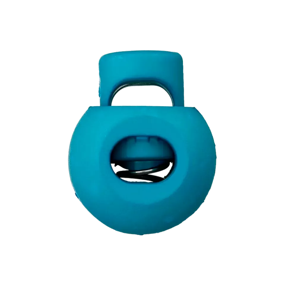 Koordstopper plastic rond 20 mm - turquoise blauw