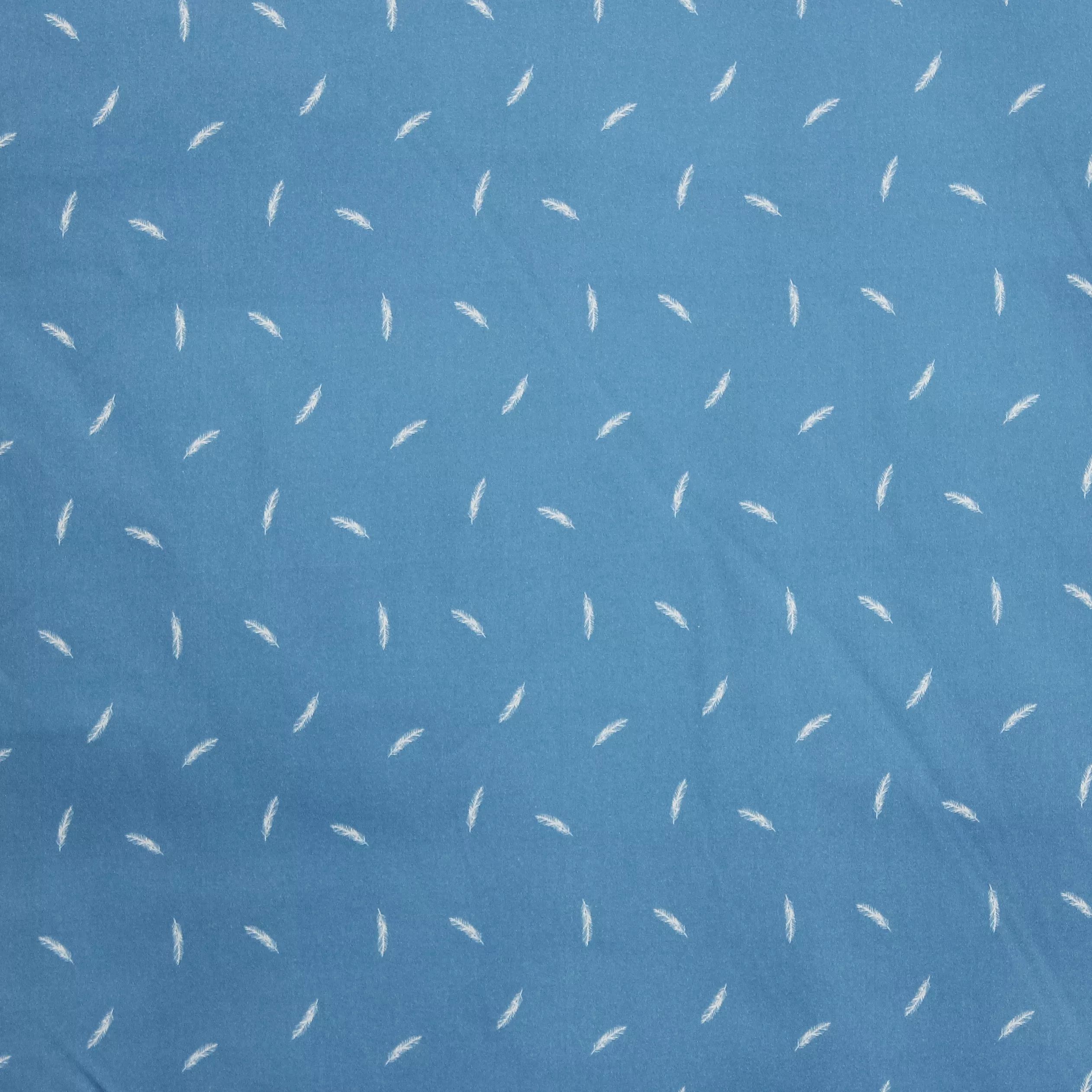 Blauwe katoen stretch met veren van La Maison Victor