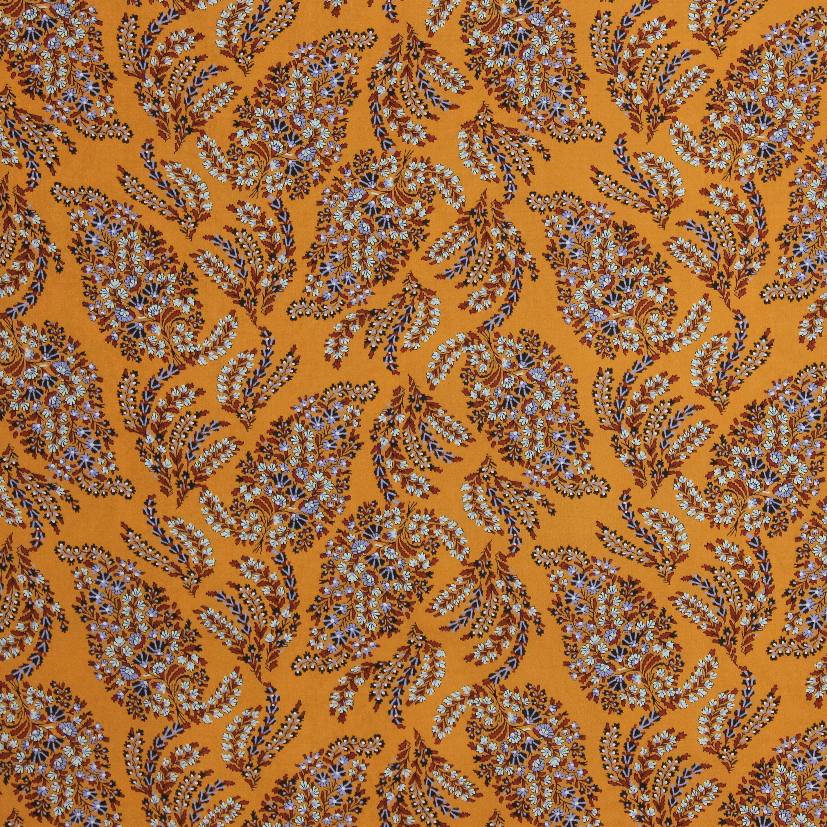 Oranje viscose met bloemen van La Maison Victor