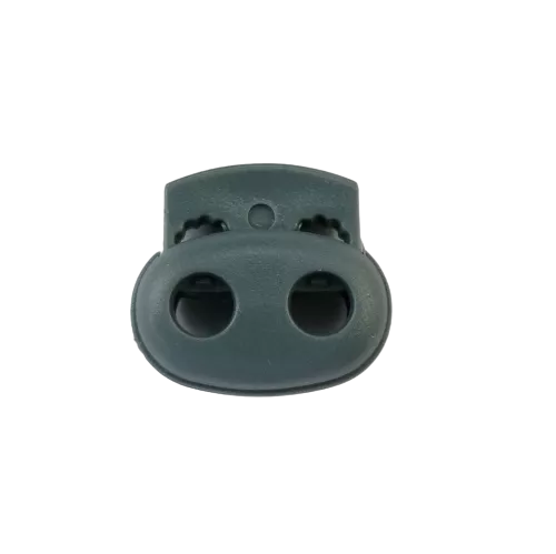 Koordstopper plastic 2 gaten - ovaal 18 mm - grijs