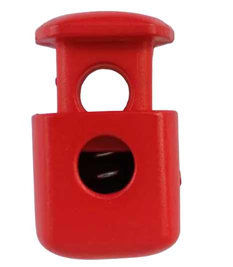 Koordstopper plastic - grote blok 38 mm - rood