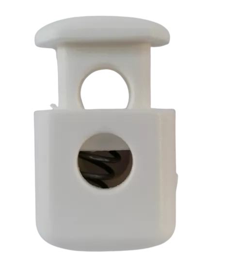 Koordstopper plastic - grote blok 38 mm - wit