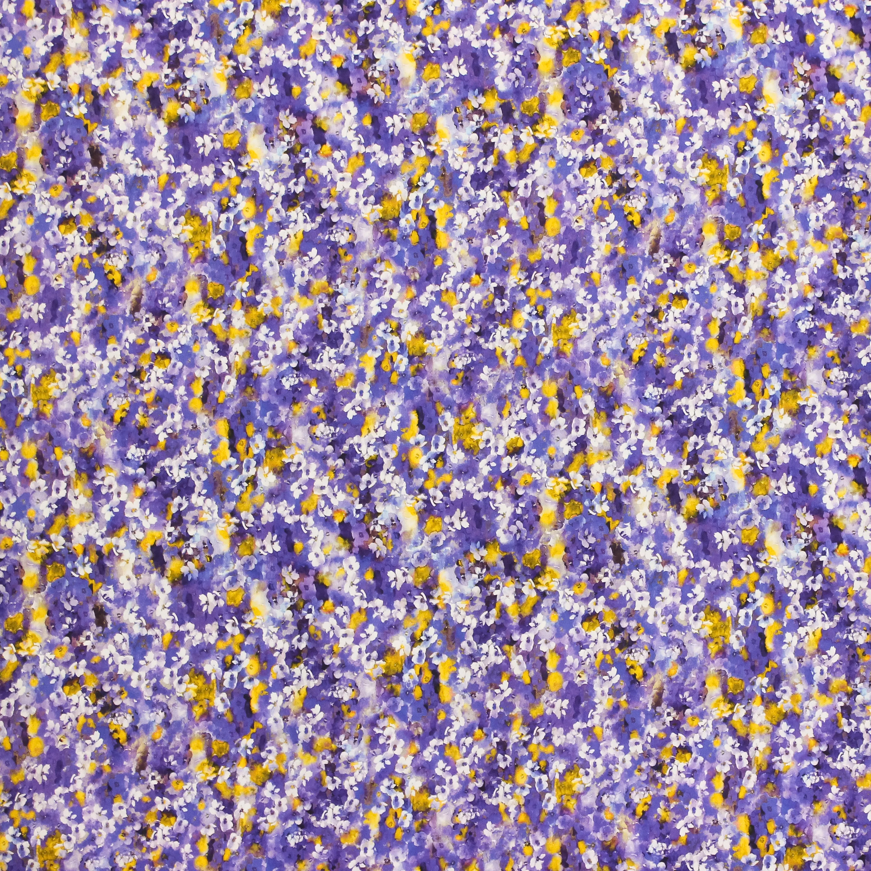 Paars / lila katoen met kleine bloemetjes
