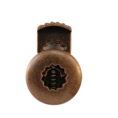 Koordstopper metaal plat rond 25 mm - oud koper