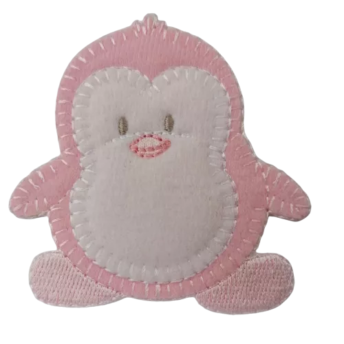Applicatie - baby roze pinguïn - 7 x 6,5 cm