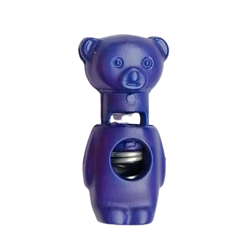 Koordstopper plastic beertje 28 mm - paars