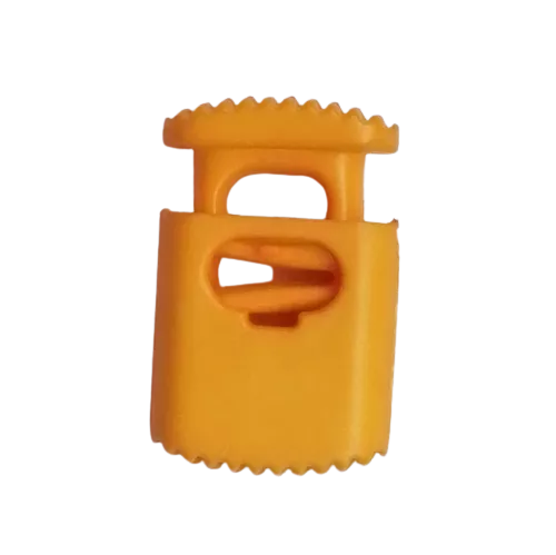 Koordstopper plastic met ribbels 20 mm - geel