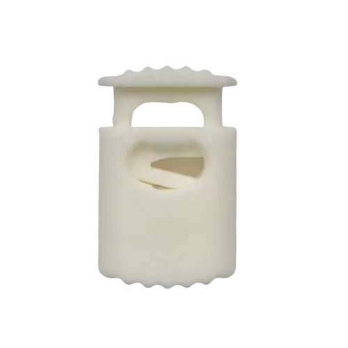 Koordstopper plastic met ribbels 20 mm - wit