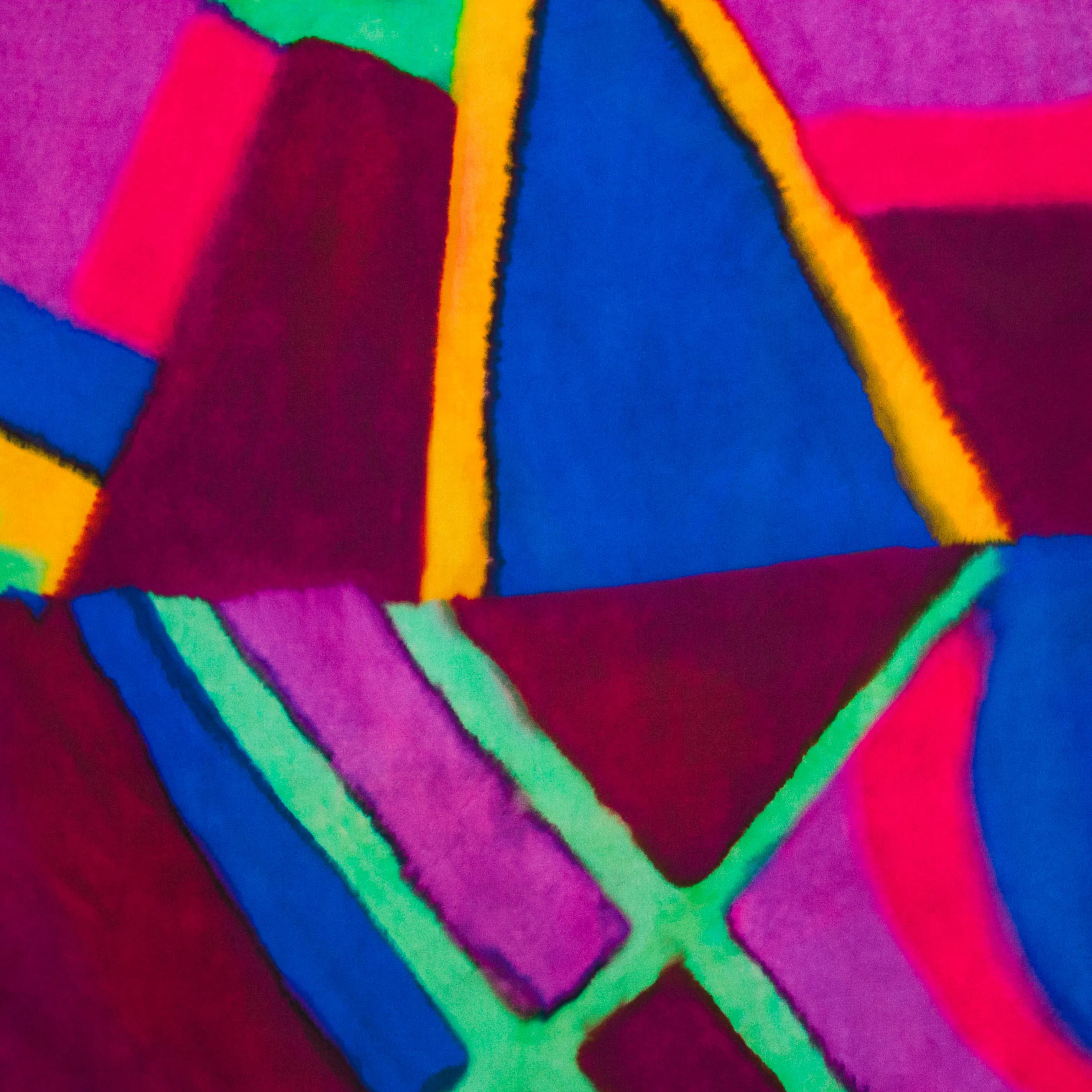 Polyester satijn abstract gekleurd - A La Ville