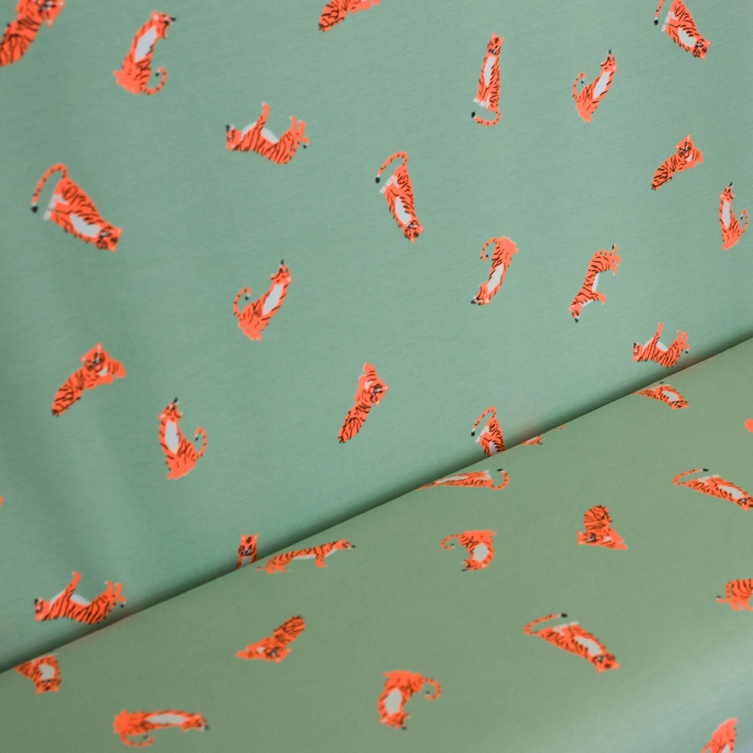Tricot munt met tijgers
