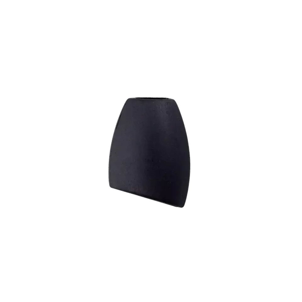 Koord einde plastic 16 mm met schuine onderkant - zwart  (opening 4 mm)