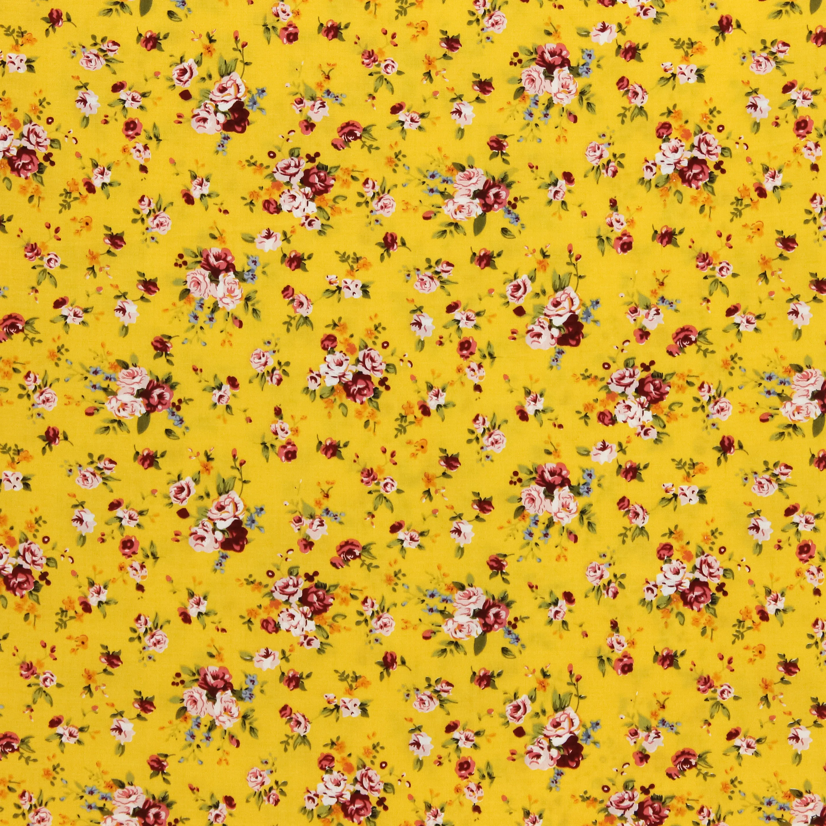 Gele viscose met bloemen van B*Trendy