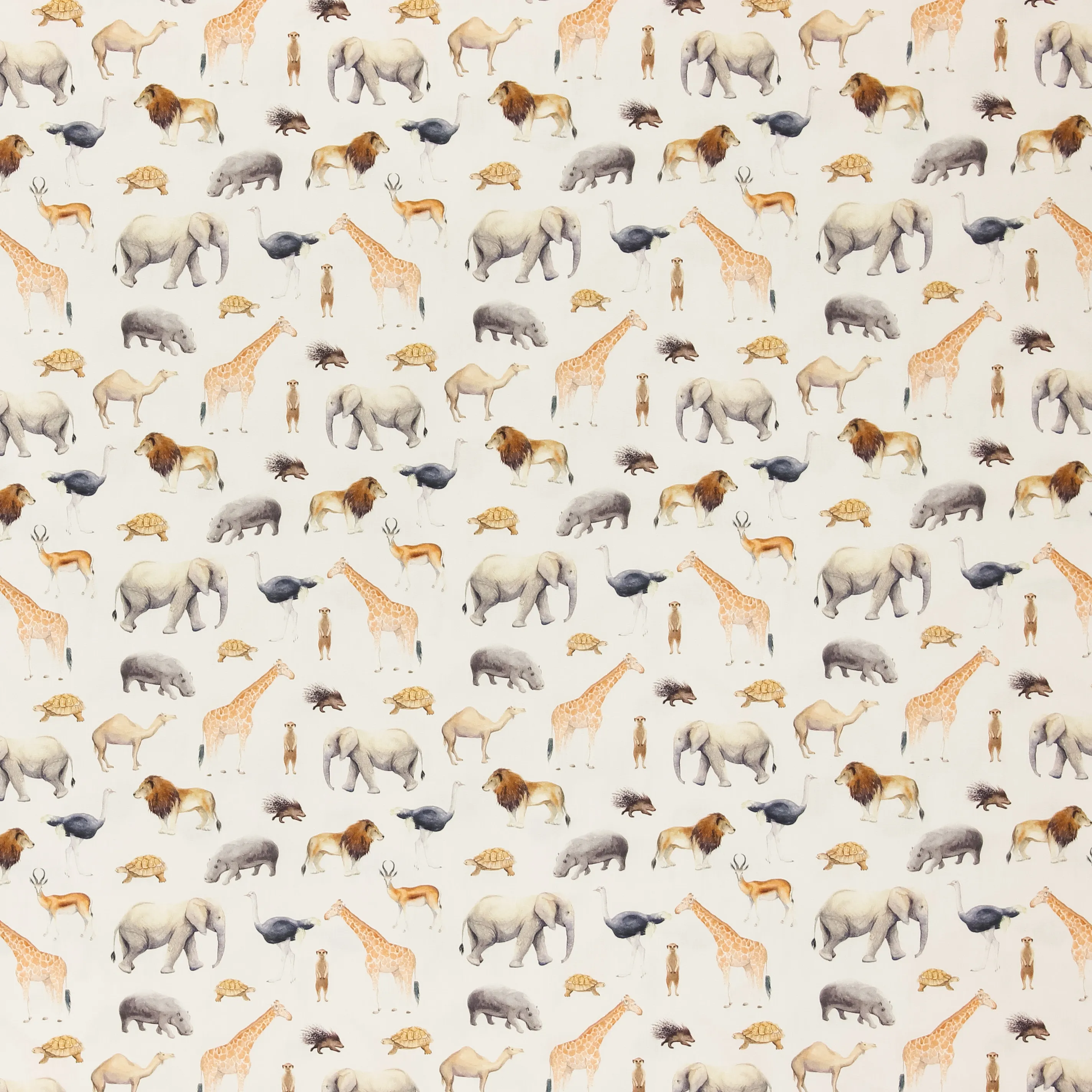 Witte katoen met wilde dieren van B*Trendy