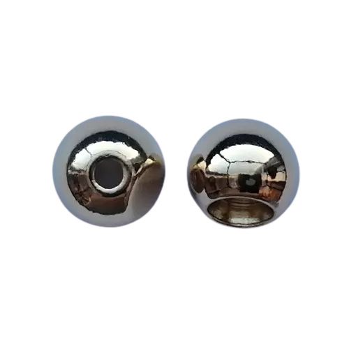 Koord einde metaal 12 mm - bol goud (opening 3 mm)