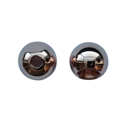 Koord einde metaal 12 mm - bol koper (opening 3 mm)