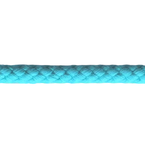 Turquoise gevlochten koord - katoen 7 mm