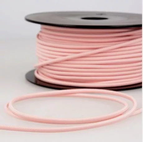 Rond elastisch touw - 3 mm lichtroze