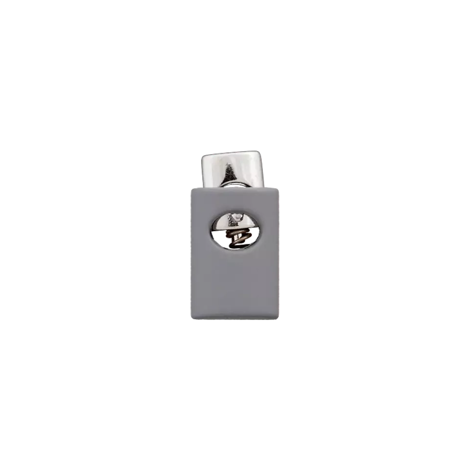 Koordstopper metaal 1 gaats - 18 mm - grijs en zilver