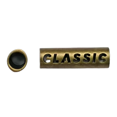 Koord einde metaal 26 mm - cilinder brons 'classic' (opening 5 mm)